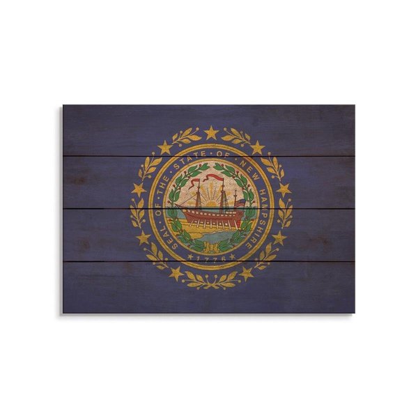 Wile E. Wood 20 x 14 in. New Hampshire State Flag Wood Art FLNH-2014